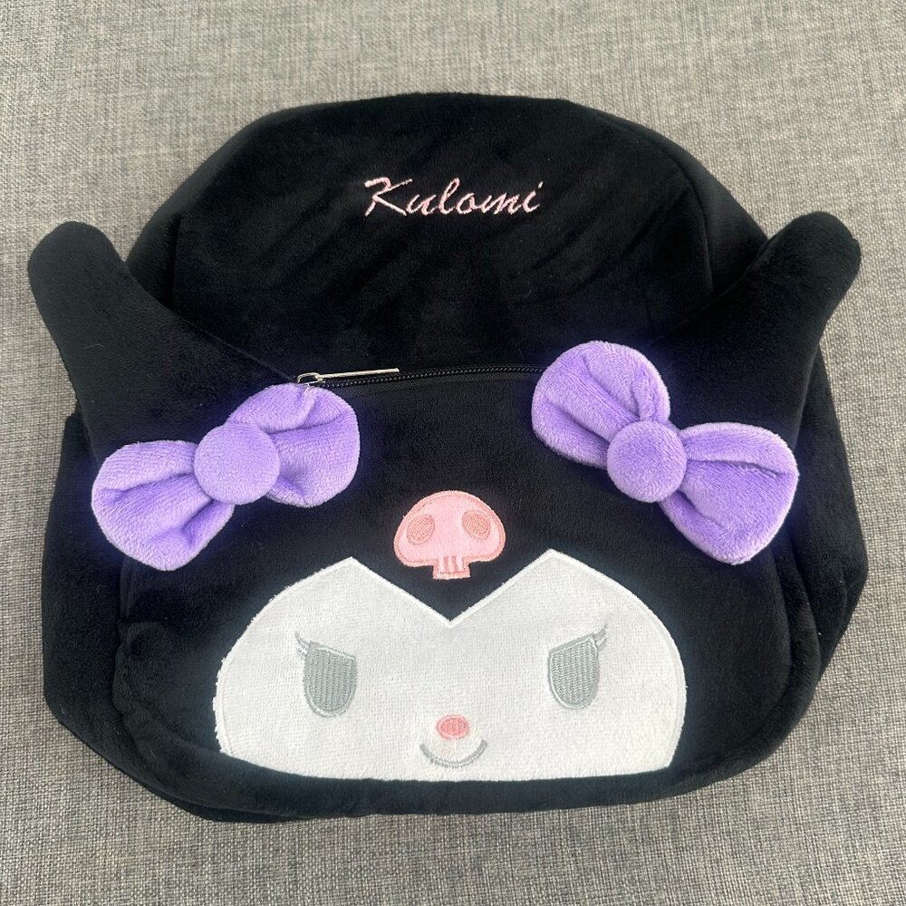 New! Kuromi Backpack 9X10 Black White Purple Pink Lightweight Cute Cartoon